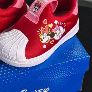 adidas Kids Red and Pink Minnie Mouse Shoes